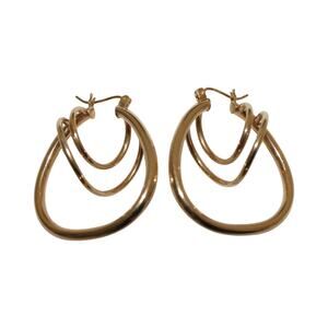 14K Solid Gold Hoop Earrings Abstract Earrings 5 Grams